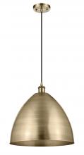  516-1P-AB-MBD-16-AB-LED - Bristol - 1 Light - 16 inch - Antique Brass - Cord hung - Mini Pendant