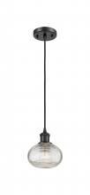  516-1P-BK-G555-6CL - Ithaca - 1 Light - 6 inch - Matte Black - Cord hung - Mini Pendant