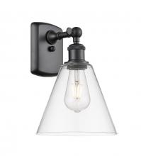 Innovations Lighting 516-1W-BK-GBC-82 - Berkshire - 1 Light - 8 inch - Matte Black - Sconce