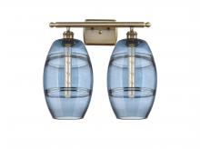  516-2W-AB-G557-8BL - Vaz - 2 Light - 18 inch - Antique Brass - Bath Vanity Light