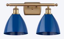  516-2W-BB-MBD-75-BL-LED - Plymouth - 2 Light - 18 inch - Brushed Brass - Bath Vanity Light