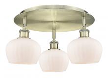  516-3C-AB-G91 - Fenton - 3 Light - 18 inch - Antique Brass - Flush Mount