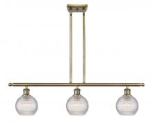  516-3I-AB-G122C-6CL - Athens - 3 Light - 36 inch - Antique Brass - Cord hung - Island Light