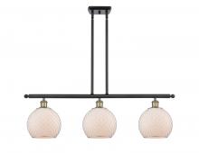  516-3I-BAB-G121-8CSN-LED - Farmhouse Chicken Wire - 3 Light - 36 inch - Black Antique Brass - Cord hung - Island Light