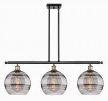  516-3I-BAB-G556-10SM - Rochester - 3 Light - 37 inch - Black Antique Brass - Cord hung - Island Light