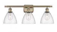  516-3W-AB-GBD-754 - Bristol - 3 Light - 28 inch - Antique Brass - Bath Vanity Light