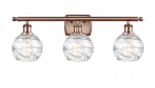  516-3W-AC-G1213-6-LED - Athens Deco Swirl - 3 Light - 26 inch - Antique Copper - Bath Vanity Light