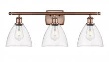  516-3W-AC-GBD-752 - Bristol - 3 Light - 28 inch - Antique Copper - Bath Vanity Light