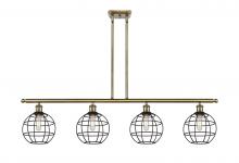  516-4I-AB-CE-8-BK - Lake Placid - 4 Light - 48 inch - Antique Brass - Stem Hung - Island Light