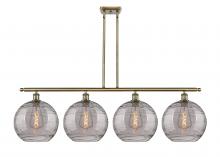  516-4I-AB-G1213-12SM - Athens Deco Swirl - 4 Light - 50 inch - Antique Brass - Cord hung - Island Light