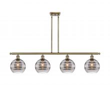  516-4I-AB-G556-8SM - Rochester - 4 Light - 48 inch - Antique Brass - Cord hung - Island Light