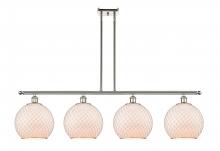  516-4I-PN-G121-10CSN-LED - Farmhouse Chicken Wire - 4 Light - 48 inch - Polished Nickel - Cord hung - Island Light