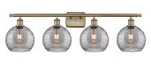  516-4W-AB-G1213-8SM - Athens Deco Swirl - 4 Light - 38 inch - Antique Brass - Bath Vanity Light