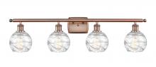  516-4W-AC-G1213-6-LED - Athens Deco Swirl - 4 Light - 36 inch - Antique Copper - Bath Vanity Light