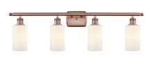  516-4W-AC-G801-LED - Clymer - 4 Light - 34 inch - Antique Copper - Bath Vanity Light