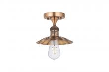  517-1C-AC-M17-AC - Scallop - 1 Light - 8 inch - Antique Copper - Semi-Flush Mount