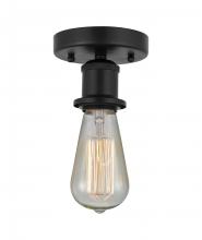  616-1F-BK - Bare Bulb - 1 Light - 2 inch - Matte Black - Semi-Flush Mount