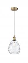  616-1P-AB-G372-LED - Waverly - 1 Light - 8 inch - Antique Brass - Cord hung - Mini Pendant