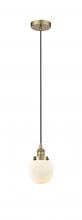  616-1PH-AB-G201-6-LED - Beacon - 1 Light - 6 inch - Antique Brass - Cord hung - Mini Pendant