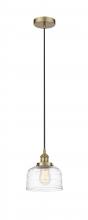  616-1PH-AB-G713-LED - Bell - 1 Light - 8 inch - Antique Brass - Cord hung - Mini Pendant