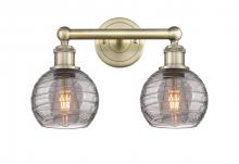  616-2W-AB-G1213-6SM - Athens Deco Swirl - 2 Light - 15 inch - Antique Brass - Bath Vanity Light