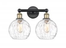  616-2W-BAB-G1215-8 - Athens Water Glass - 2 Light - 17 inch - Black Antique Brass - Bath Vanity Light