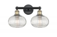  616-2W-BAB-G555-8CL - Ithaca - 2 Light - 17 inch - Black Antique Brass - Bath Vanity Light