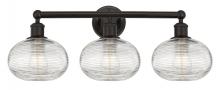  616-3W-OB-G555-8CL - Ithaca - 3 Light - 26 inch - Oil Rubbed Bronze - Bath Vanity Light