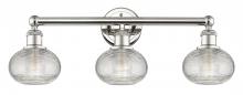  616-3W-PN-G555-6CL - Ithaca - 3 Light - 24 inch - Polished Nickel - Bath Vanity Light