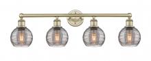  616-4W-AB-G1213-6SM - Athens Deco Swirl - 4 Light - 33 inch - Antique Brass - Bath Vanity Light