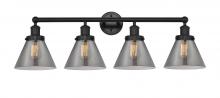  616-4W-BK-G43 - Cone - 4 Light - 35 inch - Matte Black - Bath Vanity Light