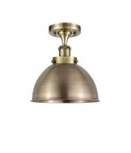  916-1C-AB-MFD-10-AB-LED - Derby - 1 Light - 10 inch - Antique Brass - Semi-Flush Mount