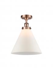  916-1C-AC-G41-L-LED - Cone - 1 Light - 12 inch - Antique Copper - Semi-Flush Mount