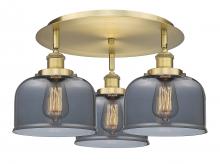  916-3C-BB-G73 - Cone - 3 Light - 20 inch - Brushed Brass - Flush Mount