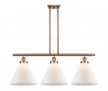  916-3I-AC-G41-L-LED - Cone - 3 Light - 36 inch - Antique Copper - Stem Hung - Island Light