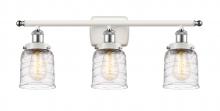  916-3W-WPC-G513 - Bell - 3 Light - 26 inch - White Polished Chrome - Bath Vanity Light