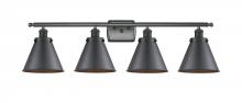  916-4W-BK-M13-LED - Appalachian - 4 Light - 36 inch - Matte Black - Bath Vanity Light