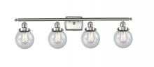  916-4W-SN-G204-6-LED - Beacon - 4 Light - 36 inch - Brushed Satin Nickel - Bath Vanity Light