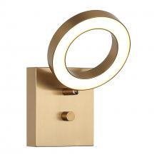  S12801AG - 1 LT LED "REALM" AGED GOLD BRASS WALL SCONCE / ACRYLIC SHADE