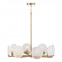  454682AD - 8-Light Chandelier in Aged Brass with Natural Alabaster Stone