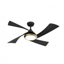  52846 - Casablanca 52 inch Vespucci Matte Black Damp Rated Ceiling Fan with LED Light Kit & Handheld Remote