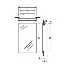  490 - Basic Styleline, Recessed, 18 in.W x 24 in.H,  Mirror Door, Steel Trim.