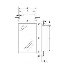  495 - Basic Styleline, Recessed, 20 in.W x 30 in.H, Mirror Door, Steel Trim.