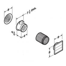  512M - 6 in., Through Wall Fan, White Grille, 70 CFM.