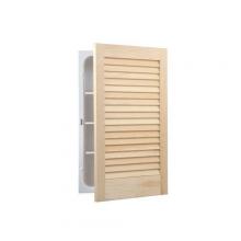  609 - Basic Louver Door, Recessed, 16 in.W x 26 in.H, Unfinished Pine.