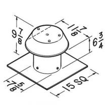  611 - 8 in., Roof Cap, For Flat Roof, Aluminum.