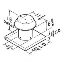  611CM - Roof Cap, For Flat Roof, Aluminum, Up to 8 in. Round Duct.