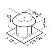  612 - 12 in., Roof Cap, For Flat Roof, Aluminum.