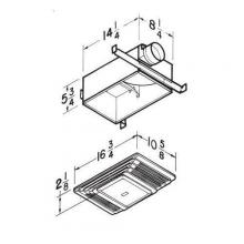  657 - Fan/Light, White Plastic Grille, 70 CFM.