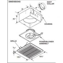  672R - Ceiling Fan, 4 in. Duct, 110 CFM.